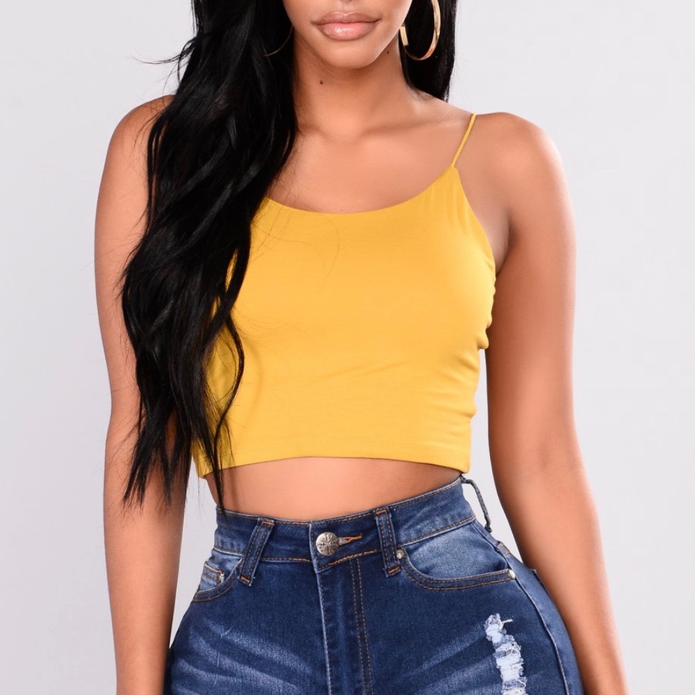 Fashion Nova Kiki crop top - Mustard